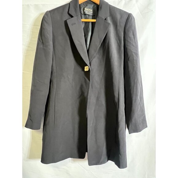 Dana Buchman Black Silk Jacket Blazer Coat Academia Work  4P - Picture 1 of 5